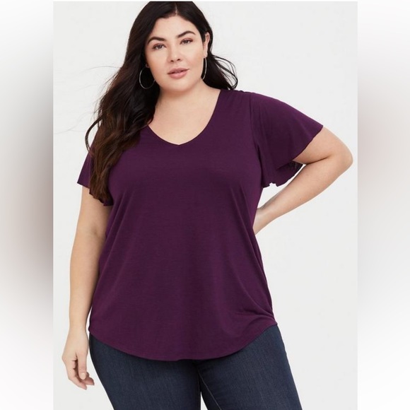 TORRID Flutter Sleeve Tee - Picture 1 of 5